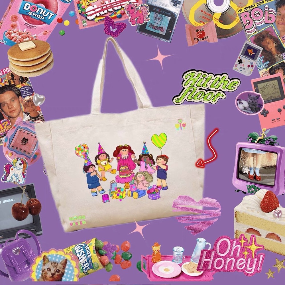 Cabbage Garden Cabbage Patch Kids  Canvas Tote bag🛍️Cabbage Patch Dolls Cute
